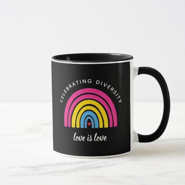 Pansexual Pride Celebrating Diversity Love Is Love Mug (Right)