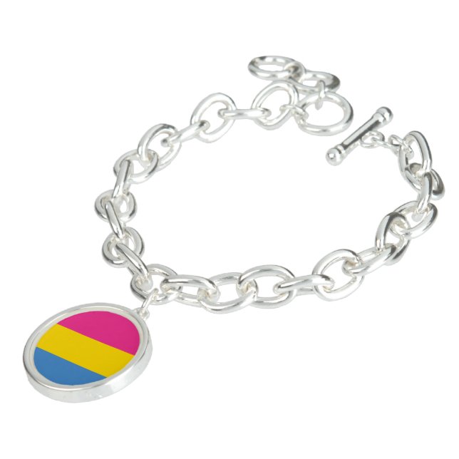 Pansexual Pride Charm Bracelet (Side)