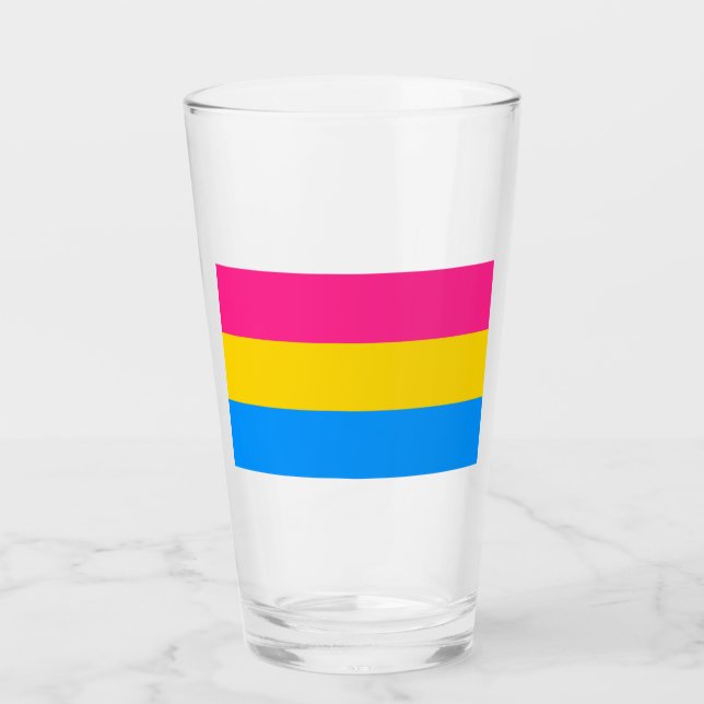 Pansexual Pride Colors Glass (Front)