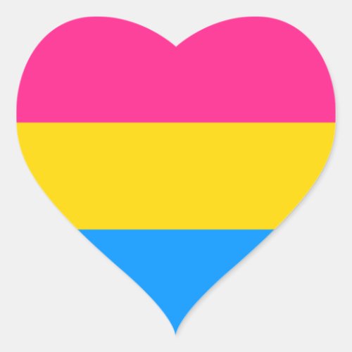 Pansexual Pride Colors Heart Sticker