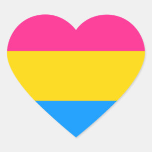Pansexual Pride Colors Heart Sticker