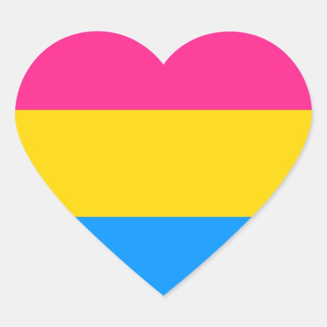 Pansexual Pride Colors Heart Sticker (Front)