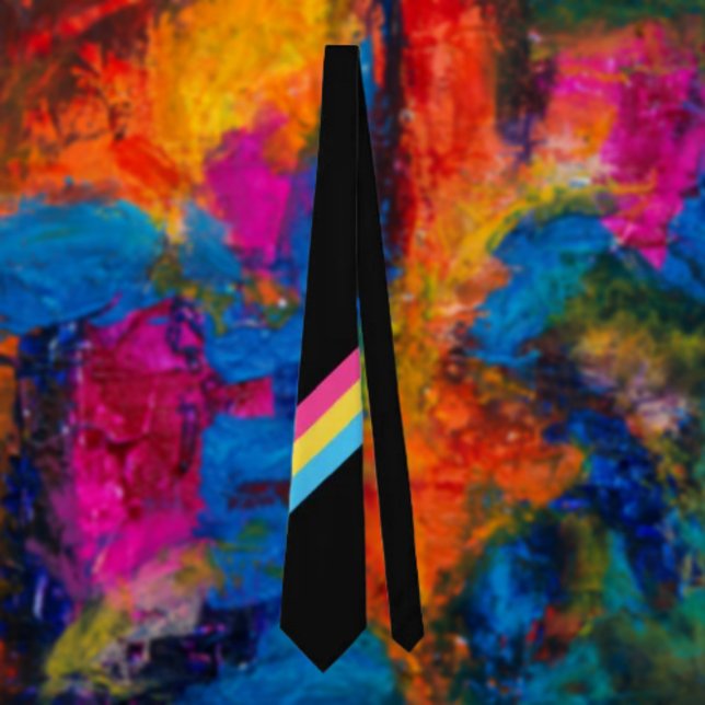 Pansexual Pride Diagonal Tie: Bold Colors, Strong  Neck Tie (Creator Uploaded)