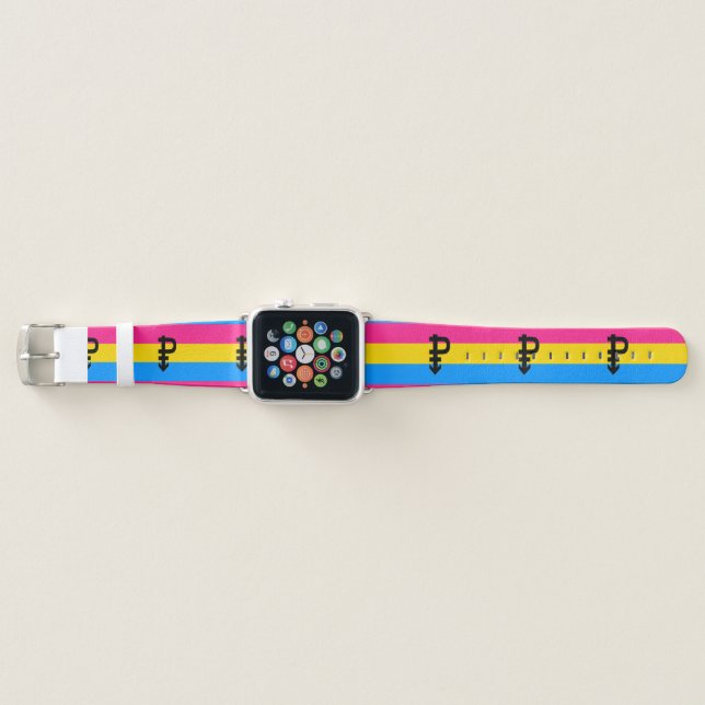 Pansexual Pride Flag Apple Watch Band (Front)