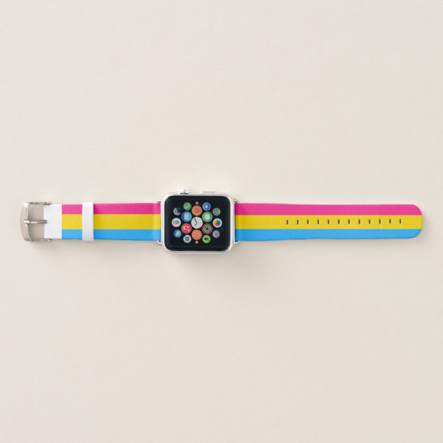 Pansexual Pride Flag Apple Watch Band (Front)