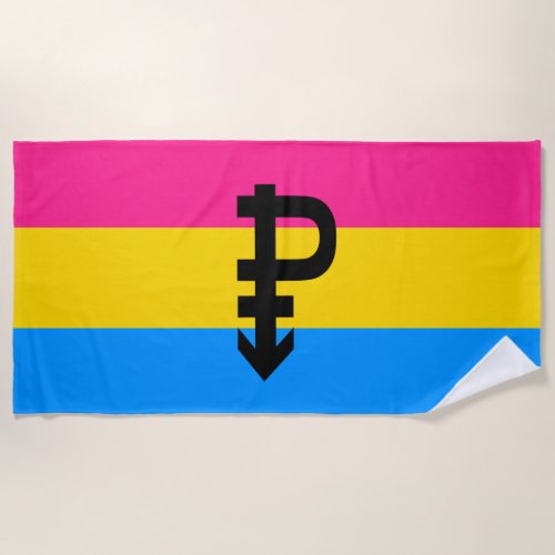 Pansexual Pride Flag Beach Towel