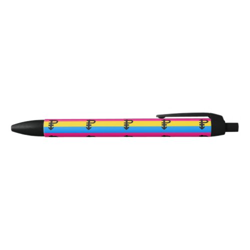 Pansexual Pride Flag Black Ink Pen