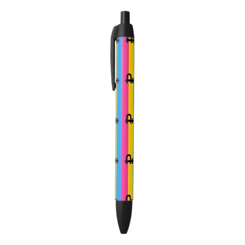 Pansexual Pride Flag Black Ink Pen