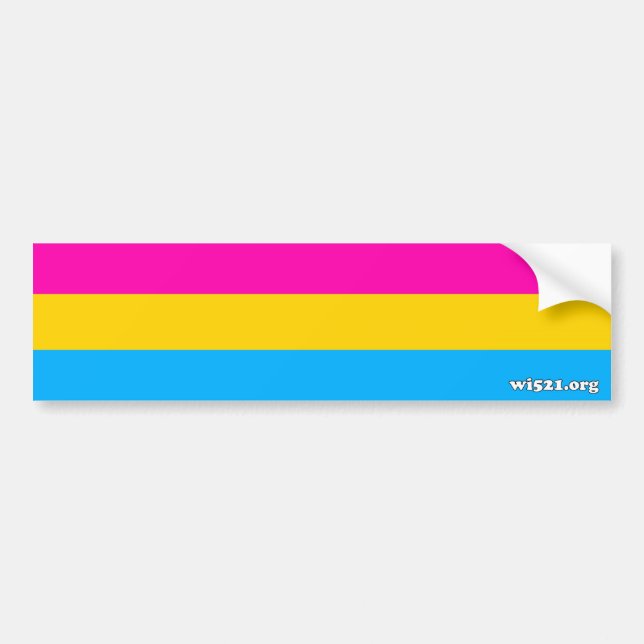 Pansexual pride flag bumper sticker (Front)