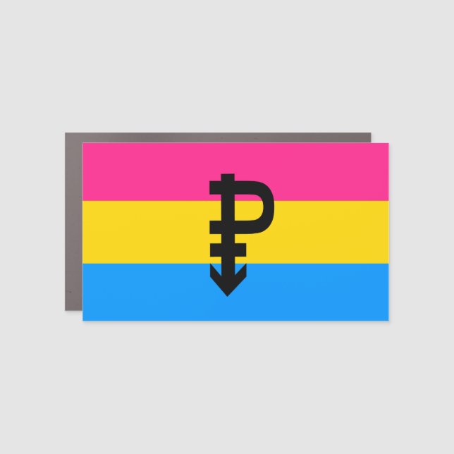 Pansexual Pride Flag Car Magnet (Front)