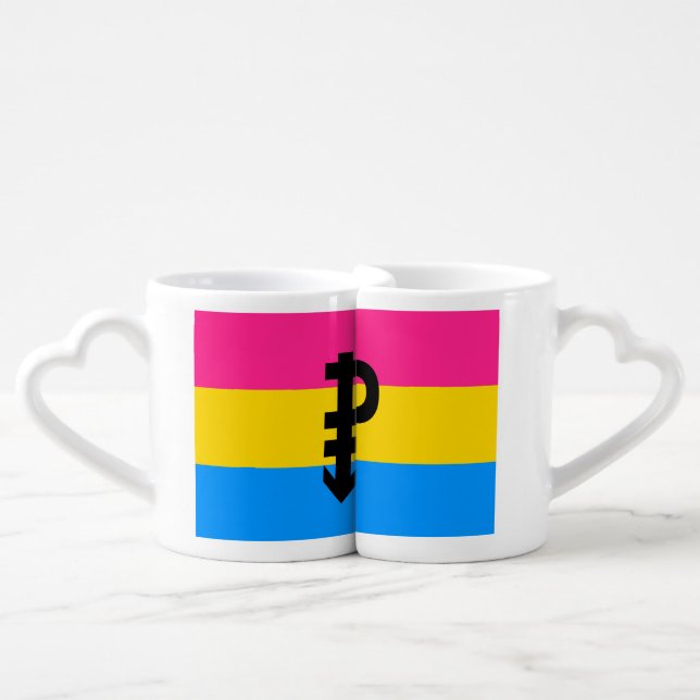 Pansexual Pride Flag Coffee Mug Set (Front Nesting)