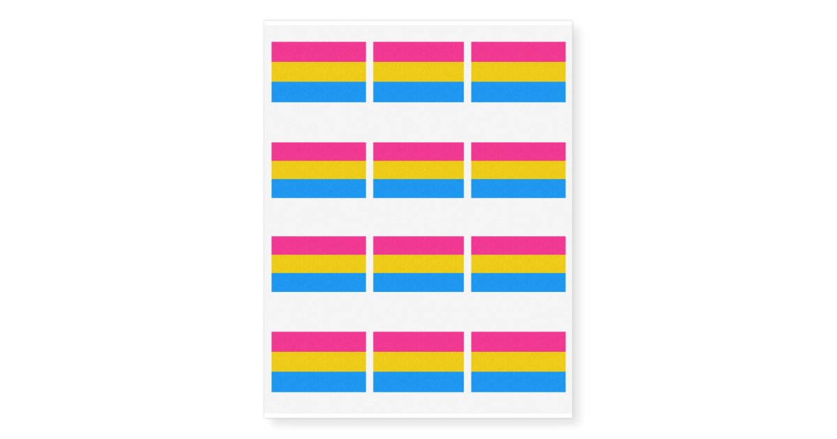 Pansexual Pride Flag Colored Background Temporary Tattoos Zazzle 9710