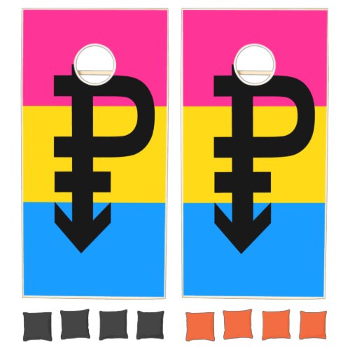 Pansexual Pride Flag Cornhole Set