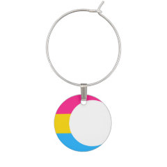 Pansexual Pride Flag Crescent Moon Wine Charm