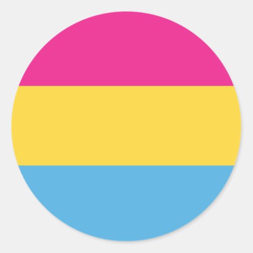 Pansexual  Pride Flag Design  Stripes  Classic Round Sticker