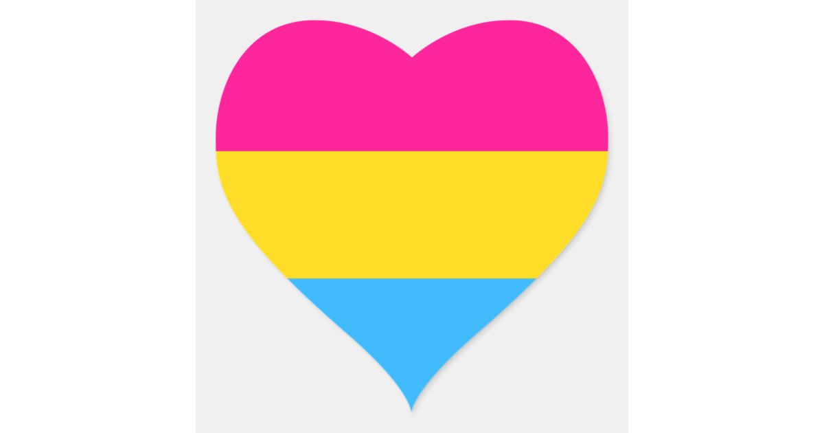 pansexual pride flag heart sticker zazzlecom