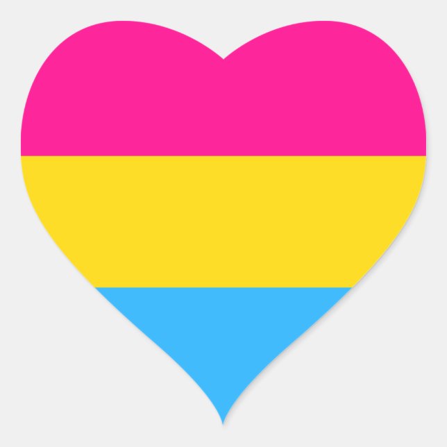 "PANSEXUAL PRIDE FLAG" HEART STICKER (Front)
