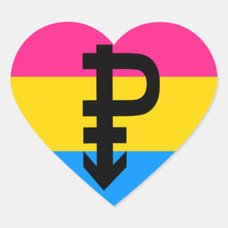 Pansexual Pride Flag Heart Sticker