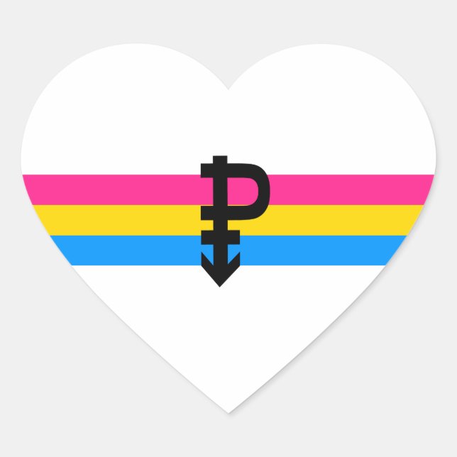 Pansexual Pride Flag Heart Sticker (Front)
