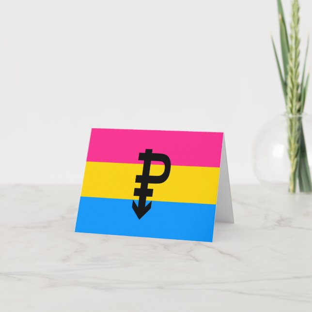 Pansexual Pride Flag Holiday Card (Front)