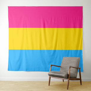 Pansexual Pride Flag Horizontal Tapestry
