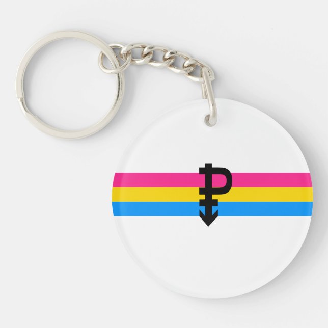 Pansexual Pride Flag Keychain (Front)
