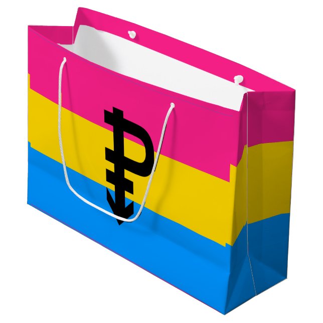 Pansexual Pride Flag Large Gift Bag (Front Angled)
