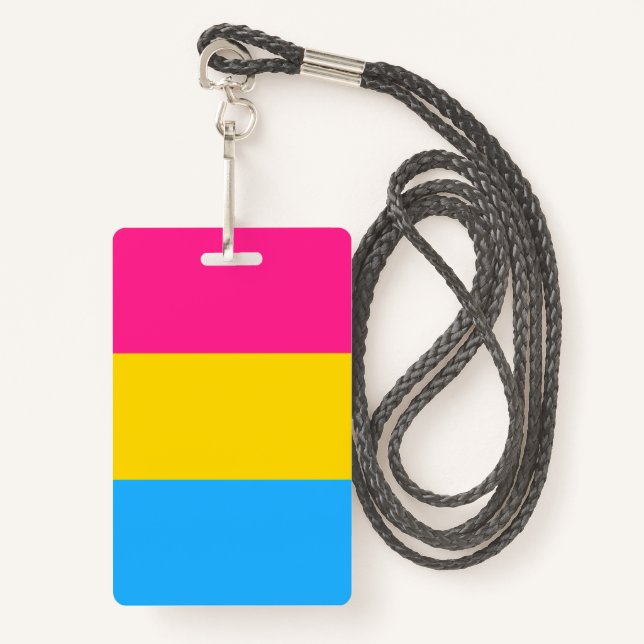 Pansexual Pride Flag LGBTQ Badge (Front with Lanyard)