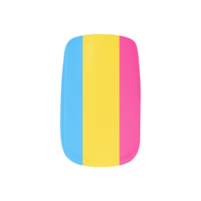 Pansexual Pride Flag LGBTQ Minx Nail Art (Left Thumb)