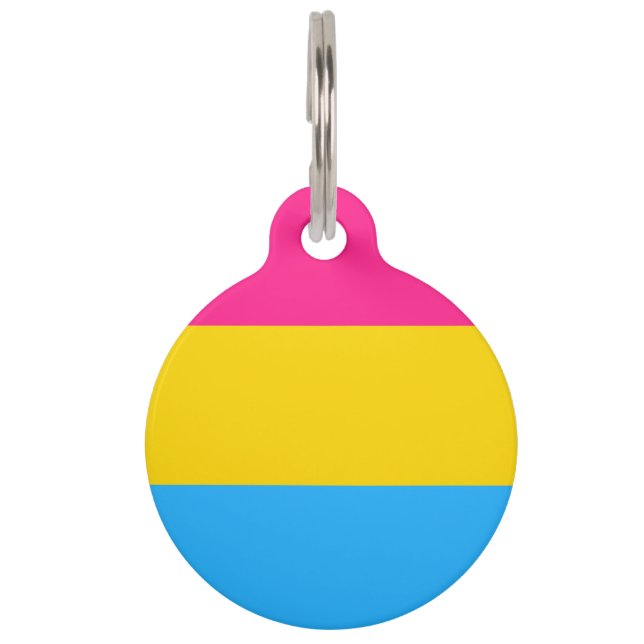 Pansexual Pride Flag LGBTQ Pet ID Tag (Front)