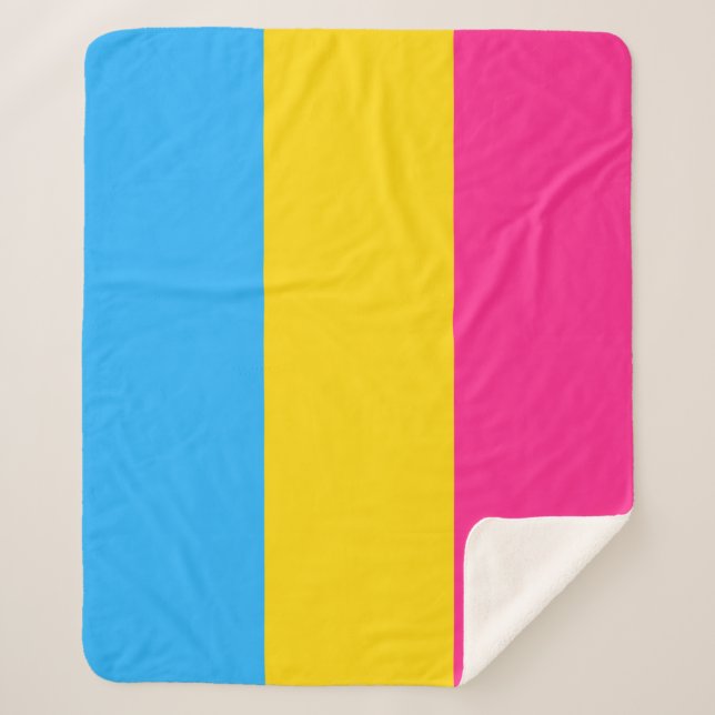 Pansexual Pride Flag LGBTQ Sherpa Blanket (Front)