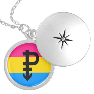 Pansexual Pride Flag Locket Necklace
