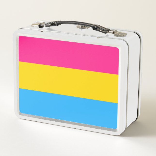 Pansexual Pride Flag Metal Lunch Box (Back)