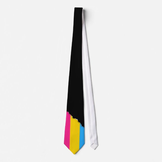 Pansexual Pride flag Neck Tie (Front)