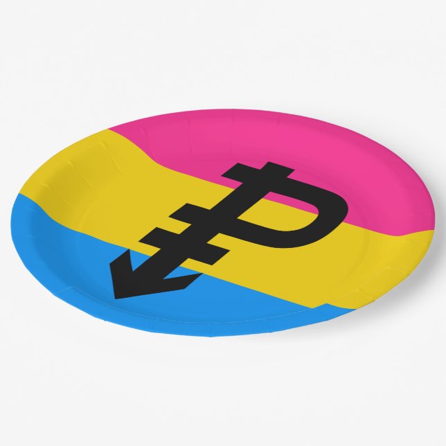 Pansexual Pride Flag Paper Plates (Angled)