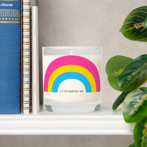 Pansexual Pride Flag Personalized Rainbow Scented Candle