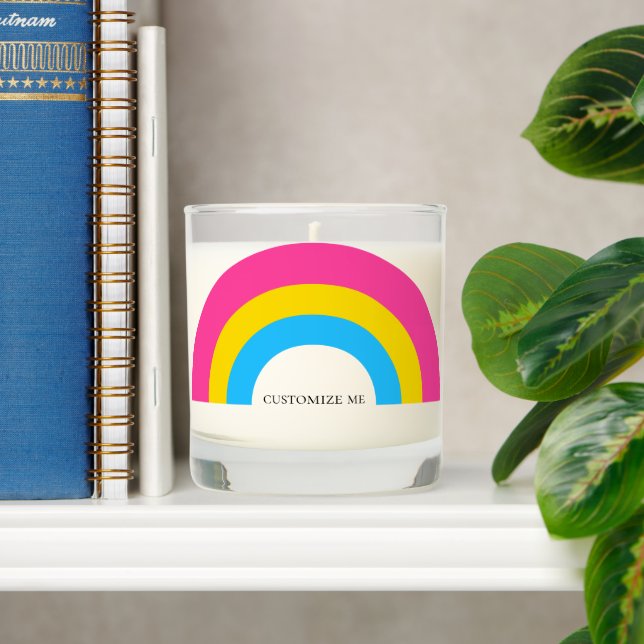 Pansexual Pride Flag Personalized Rainbow Scented Candle (Shelf)