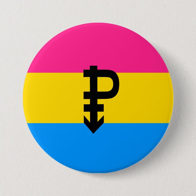 Pansexual Pride Flag Pinback Button (Front)