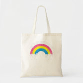 Pansexual Pride Rainbow Flag Monogram Tote Bag