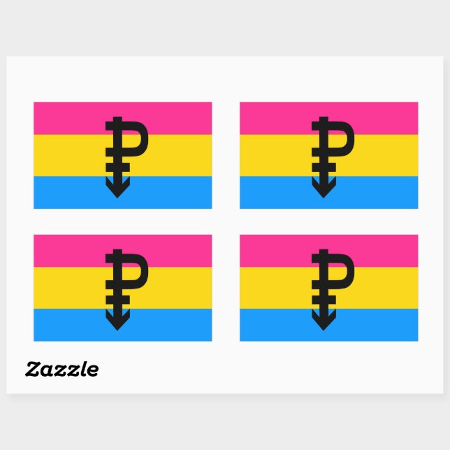 Pansexual Pride Flag Rectangular Sticker (Sheet)