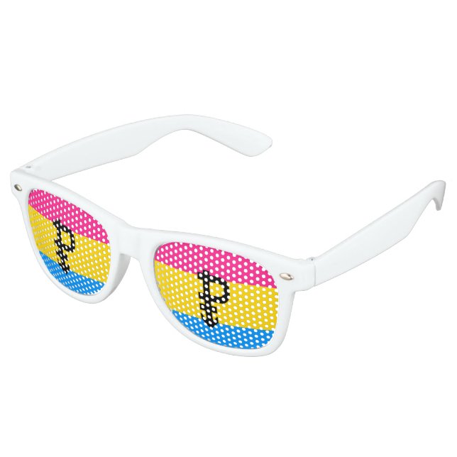 Pansexual Pride Flag Retro Sunglasses (Angled)