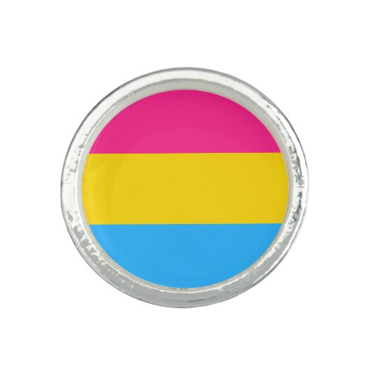 Pansexual Pride Flag Ring (Front)