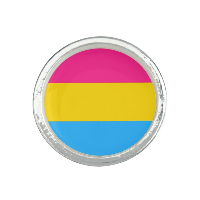 Pansexual Pride Flag Ring (Front)