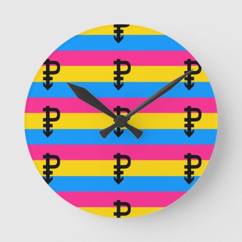 Pansexual Pride Flag Round Clock