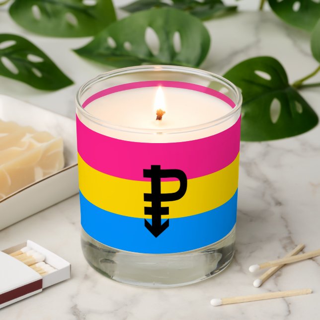 Pansexual Pride Flag Scented Candle (Lit)