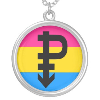 Pansexual Pride Flag Silver Plated Necklace by PrideFlags at Zazzle