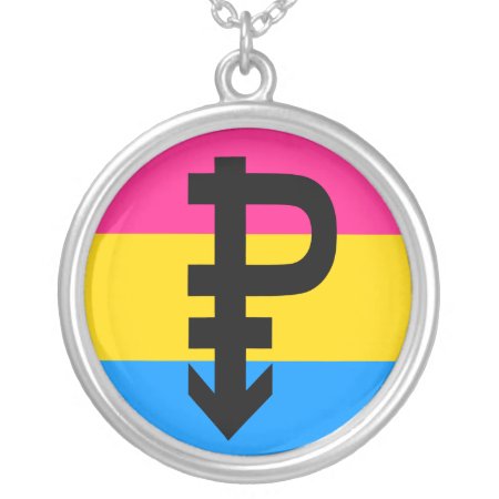 Pansexual Pride Flag Silver Plated Necklace