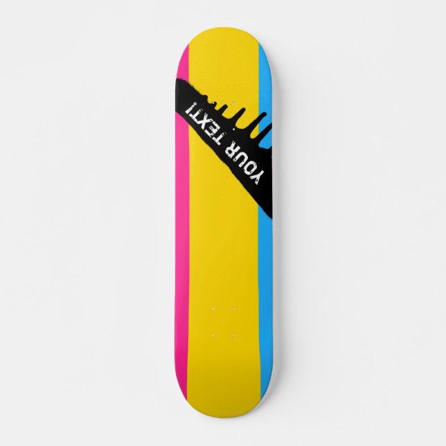 Pansexual Pride flag Skateboard Deck (Front)