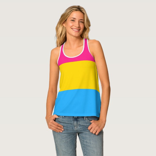 Pansexual Pride Flag Tank Top (Front Full)