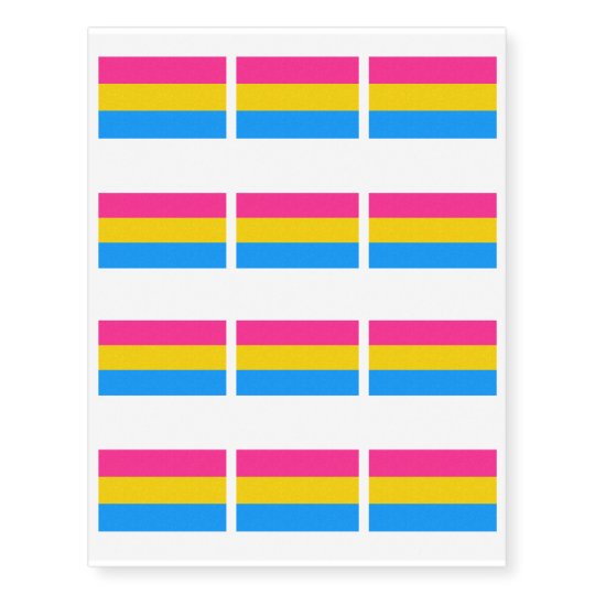 Pansexual Pride Flag Temporary Tattoos 1694